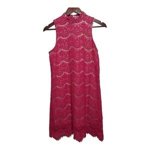 Beautiful sleeveless red lace dress by Love Fire.  Size Small Petite